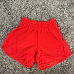 Lululemon Track That MR lined SHORTS Women's Red Athletic Shorts